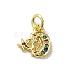 Real 18K Gold Plated Brass Pave Cubic Zirconia Pendants KK-M283-01A-02-1