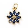 Rack Plating Brass Micro Pave Cubic Zirconia Charms ZIRC-F129-34C-G-1