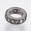 Brass Micro Pave Cubic Zirconia Rondelle Wheel European Beads LS-ZIRC-F083-094B-RS-1