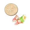 8Pcs 8 Colors Glass Seed Beaded Butterfly & Flower Pendants PALLOY-JF04461-2