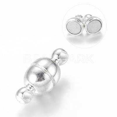 Round Brass Magnetic Clasps with Loops KK-D331-S-1