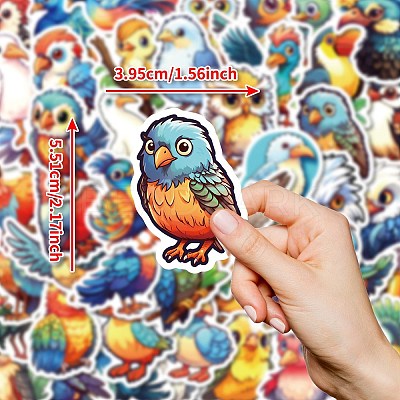 50Pcs Cartoon Birds Paper Sticker STIC-C012-06-1