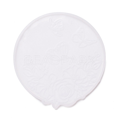 Flat Round with Flower & Butterfly Cup Mat Silicone Molds LS-DIY-M034-29-1