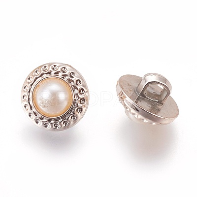 Plastic Shank Buttons BUTT-WH0012-04-1