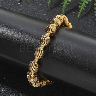304 Stainless Steel Stretch Bangles for Women BJEW-P315-02H-G-1