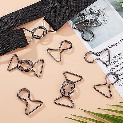 6 Pairs Zinc Alloy Clasps FIND-BC0004-66B-1