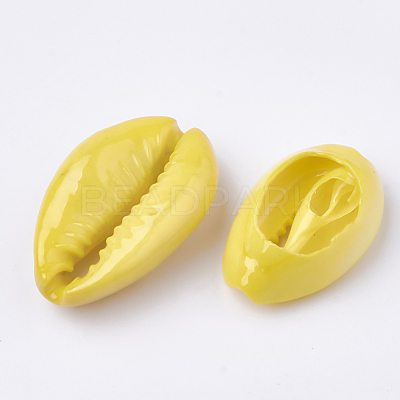 Spray Paint Cowrie Shell Beads X-SHEL-S274-26G-1