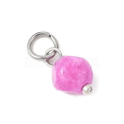 Natural Colorful Tourmaline Dice Charms PALLOY-JF04580-02-1