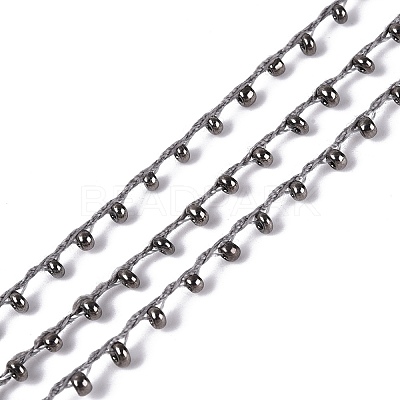 Plated Seed Beads Cords OCOR-R039-K02-1