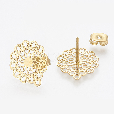 304 Stainless Steel Stud Earring Findings STAS-S079-34A-1