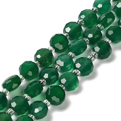 Natural Green Onyx Agate(Dyed & Heated) Beads Strands G-B153-A04-1