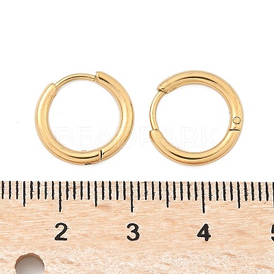 Ion Plating(IP) 304 Stainless Steel Huggie Hoop Earrings LS-EJEW-F111A-14mm-G-1