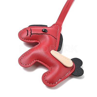 Horse PU Leather Pendant Decorations HJEW-A012-01D-1
