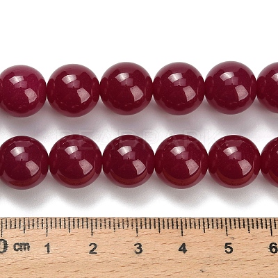 Lab Grown Red Corundum Beads Strands G-L634-B03-12mm-1
