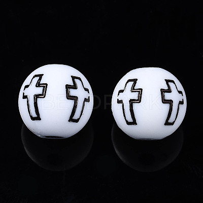 Opaque Acrylic Beads X-SACR-S273-38-A01-1