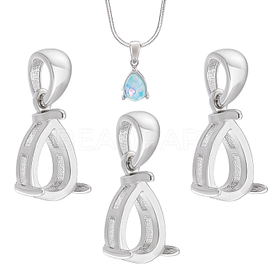 3Pcs Sterling Silver Pendant Cabochon Settings STER-PH0004-25-1