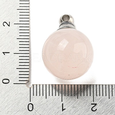 Natural Rose Quartz Perfume Bottle Pendants G-K338-22P-02-1