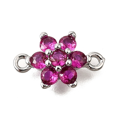 Brass Micro Pave Orchid Cubic Zirconia Links KK-D356-02A-P-1
