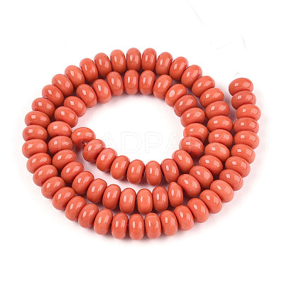 Opaque Spray Painted Glass Beads X-GLAA-ZX008-8mm-18E-1