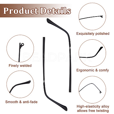 4Pcs 2 Colors Alloy Eyeglasses Arm FIND-GF0004-29-1