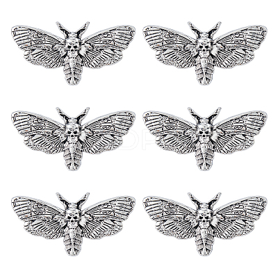 6Pcs Gothic Alloy Lapel Pins for Backpack Clothes JEWB-FH0002-83AS-1