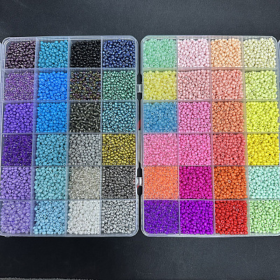 624G 48 Style 8/0 Glass Seed Beads SEED-YW0002-08-1