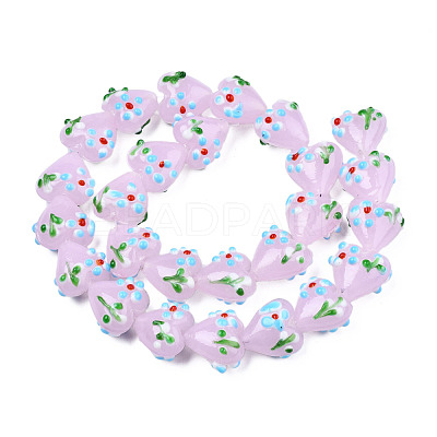 Handmade Bumpy Lampwork Beads Strands LAMP-N029-011E-1