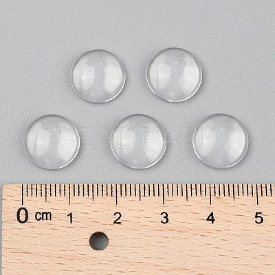 Transparent Glass Cabochons X-GGLA-R026-12mm-1