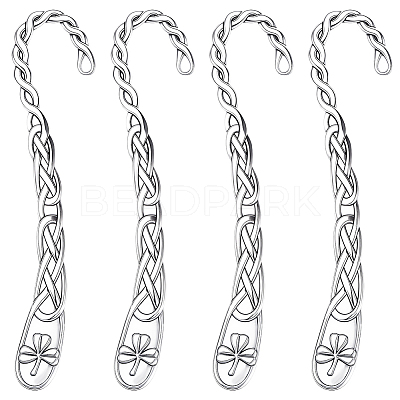 12Pcs Tibetan Style Alloy Bookmark Findings with Holes AJEW-SC0004-43-1