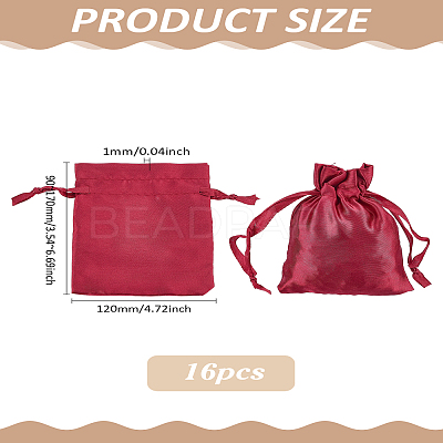 16Pcs Satin Jewelry Pouches Bags ABAG-LP0001-25A-1