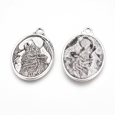 Tibetan Style Alloy Pendants TIBEP-X0185-43AS-1