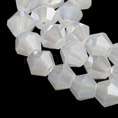 Imitation Jade Electroplate Glass Beads Strands GLAA-F029-J4mm-A06-1