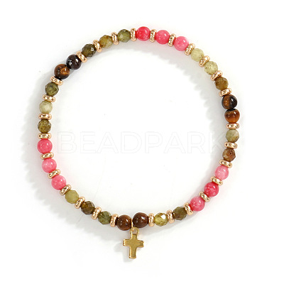 Vintage Brass Cross Charm Bracelets LS-GR0330-5-1