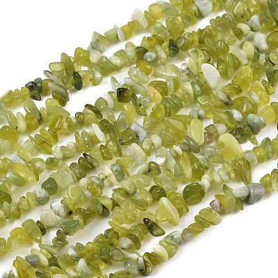 Natural Jade Chip Beads Strands G-B160-B02-1