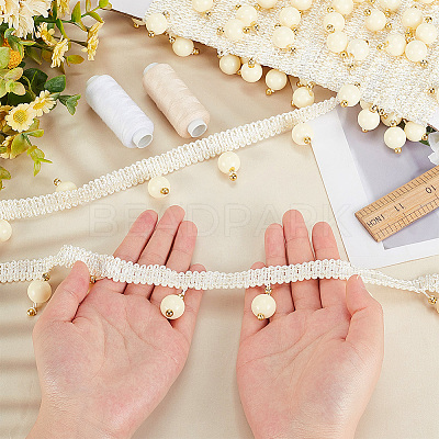 Polyester Lace Trim OCOR-WH0067-60A-1