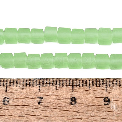 Transparent Frosted Glass Beads Strands GLAA-N072-01A-A08-1