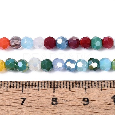 Electroplate Opaque Glass Beads Strands EGLA-A035-P4mm-HA01-1
