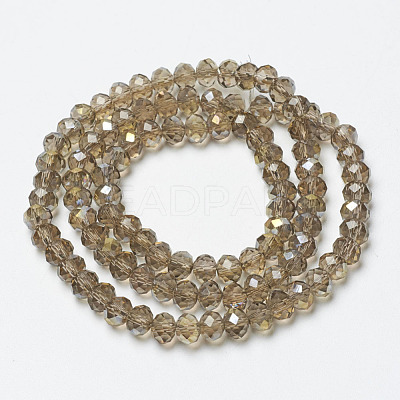 Electroplate Transparent Glass Beads Strands EGLA-A034-T4mm-H10-1