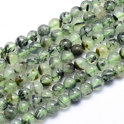 Natural Prehnite Beads Strands G-K224-03-6mm-1