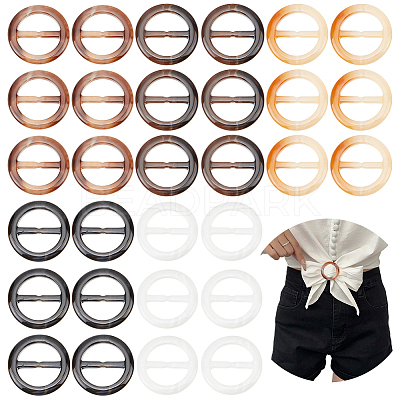 30Pcs 5 Colors Resin Scarf Clips BUTT-NB0001-86-1