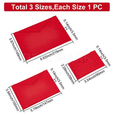 3Pcs 3 Style Wool Felt Envelope Purse Insert Organizer FIND-WR0006-70C-1