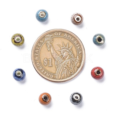 Fancy Aantiqued Glazed Porcelain Beads PORC-R401-M-1