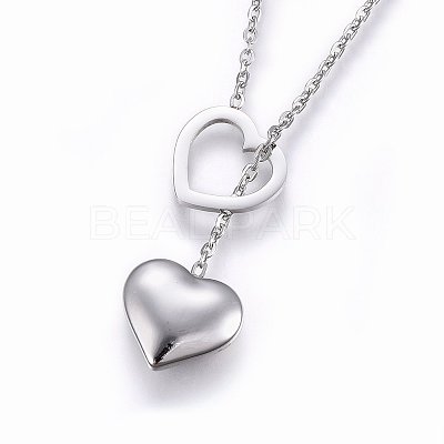 Non-Tarnish 304 Stainless Steel Lariat Necklaces NJEW-O104-04P-1