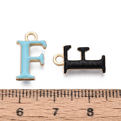 Rack Plating Alloy Enamel Pendants ENAM-T024-53F-G-1