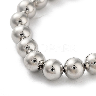 Adjustable Brass Round Beaded Slider Bracelets BJEW-D039-31C-P-1