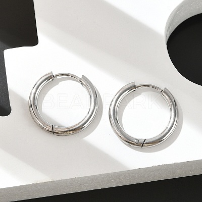 Tarnish Resistant 201 Stainless Steel Huggie Hoop Earrings Findings STAS-F149-33P-B-1