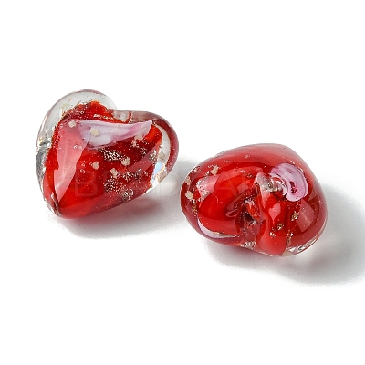 Luminous Handmade Gold Sand Lampwork Beads X-FOIL-B001-04A-1