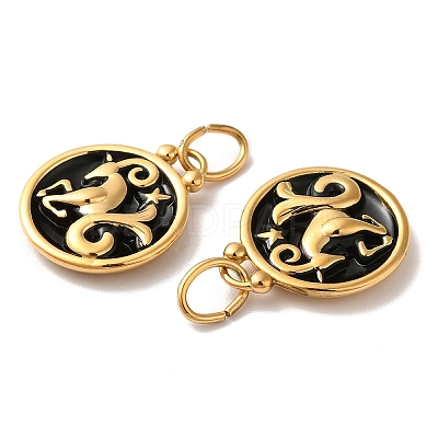 Ion Plating(IP) 304 Stainless Steel Enamel Pendants STAS-A080-43G-01-1