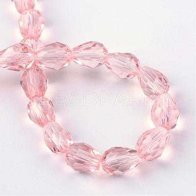 Transparent Glass Bead Strands GLAA-R024-6x8mm-08-1