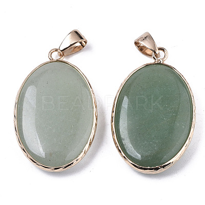 Natural Green Aventurine Pendants G-N326-31B-1